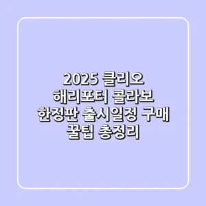 2025 클리오 해리포터 콜라보 한정판 출시일정 구매 꿀팁 총정리