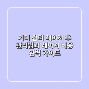 기미 잡티 레이저 후 관리법과 레이저 비용 완벽 가이드