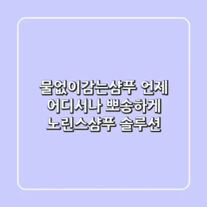 물없이감는샴푸, 언제 어디서나 뽀송하게! [노린스샴푸 솔루션]