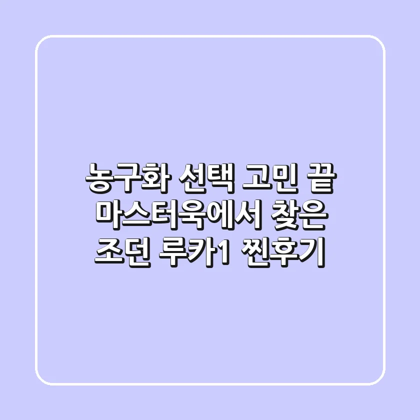 농구화 선택 고민 끝! 마스터욱에서 찾은 조던 루카1 찐후기