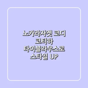 노카라자켓 코디, 코티하 타이블라우스로 스타일 UP!