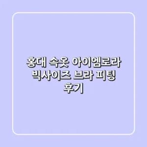 홍대 속옷: 아이엠로라 빅사이즈 브라 피팅 후기