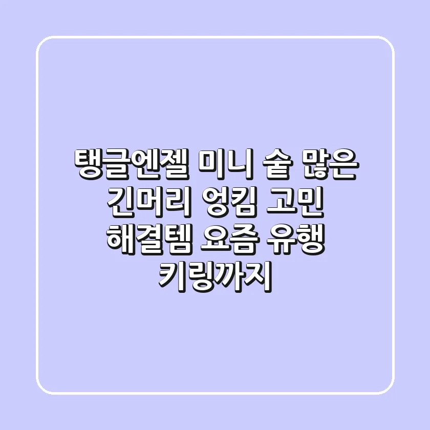 탱글엔젤 미니, 숱 많은 긴머리 엉킴 고민 해결템! 요즘 유행 키링까지?