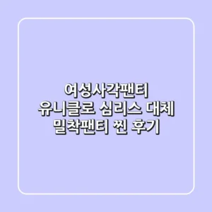 여성사각팬티: 유니클로 심리스 대체, 밀착팬티 찐 후기