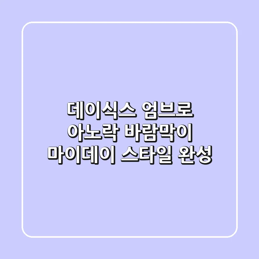데이식스 엄브로 아노락 바람막이: 마이데이 스타일 완성!