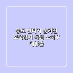 동묘 빈티지: 숨겨진 보물찾기, 득템 노하우 대방출!