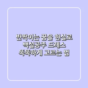 반짝이는 꿈을 현실로! 백설공주 드레스 똑똑하게 고르는 법