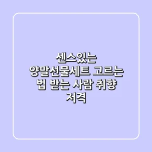 센스있는 양말선물세트 고르는 법: 받는 사람 취향 저격!