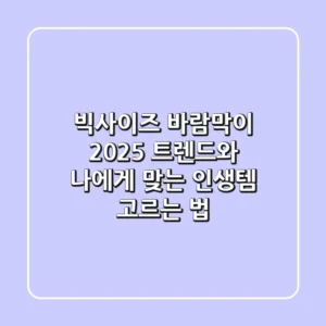 빅사이즈 바람막이: 2025 트렌드와 나에게 맞는 '인생템' 고르는 법