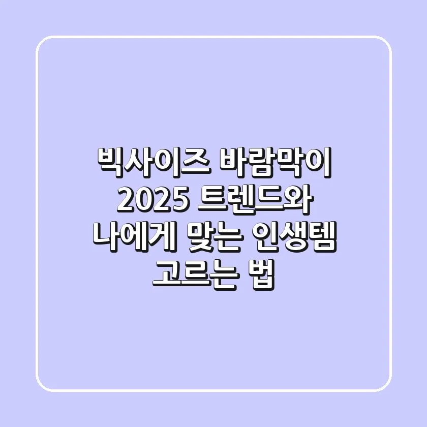빅사이즈 바람막이: 2025 트렌드와 나에게 맞는 '인생템' 고르는 법