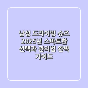 남성 드라이빙 슈즈, 2025년 스마트한 선택과 관리법 완벽 가이드