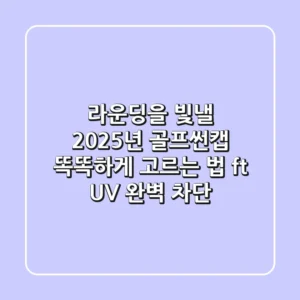 라운딩을 빛낼 2025년 골프썬캡, 똑똑하게 고르는 법 (ft. UV 완벽 차단)