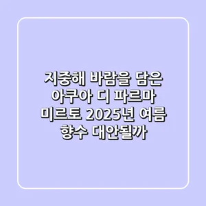 지중해 바람을 담은 아쿠아 디 파르마 미르토, 2025년 여름 향수 대안될까?