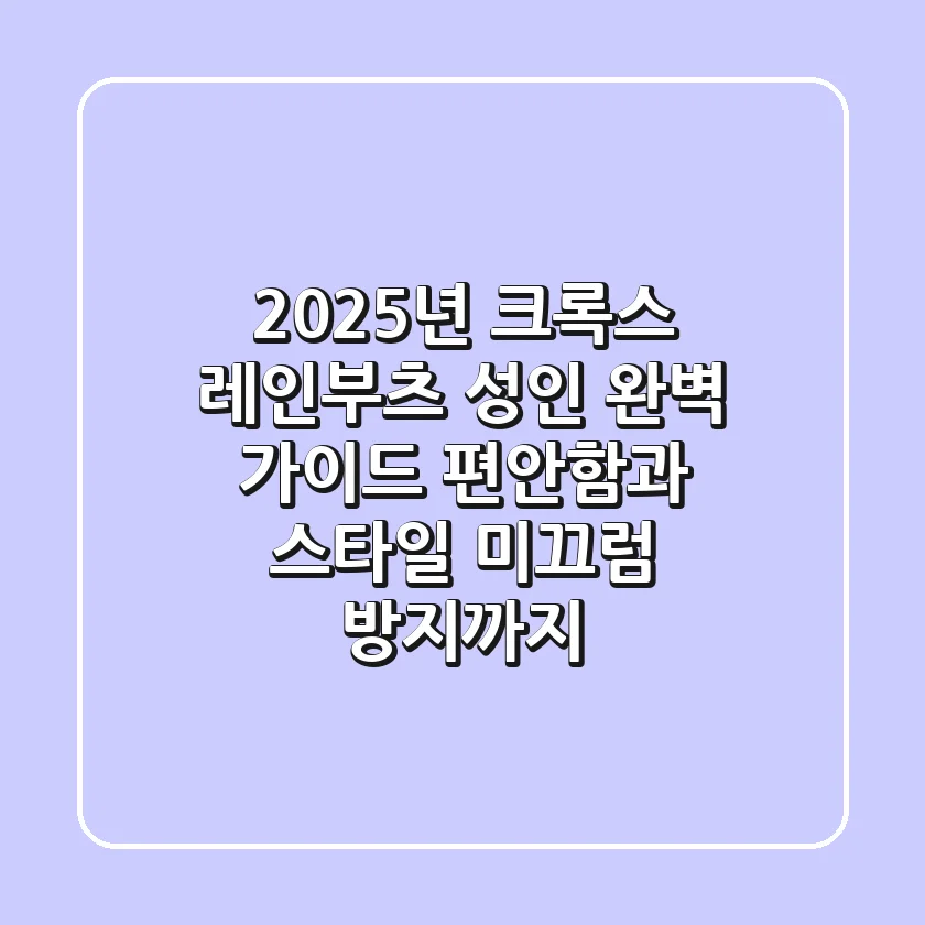 2025년 크록스 레인부츠 성인 완벽 가이드: 편안함과 스타일, 미끄럼 방지까지!