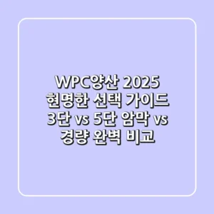 WPC양산 2025, 현명한 선택 가이드: 3단 vs 5단, 암막 vs 경량 완벽 비교