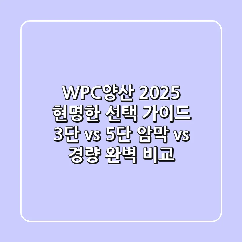 WPC양산 2025, 현명한 선택 가이드: 3단 vs 5단, 암막 vs 경량 완벽 비교