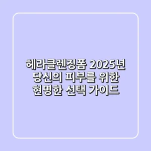 헤라클렌징폼, 2025년 당신의 피부를 위한 현명한 선택 가이드