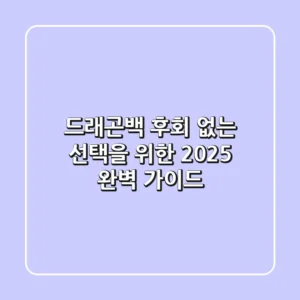 드래곤백, 후회 없는 선택을 위한 2025 완벽 가이드