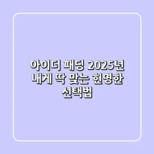 아이더 패딩, 2025년 내게 딱 맞는 현명한 선택법