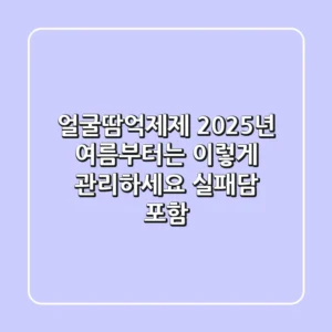 얼굴땀억제제, 2025년 여름부터는 이렇게 관리하세요! (실패담 포함)