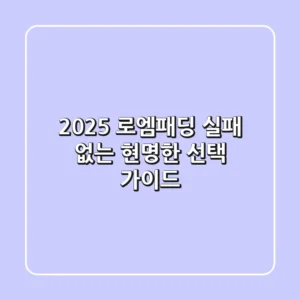 2025 로엠패딩, 실패 없는 현명한 선택 가이드