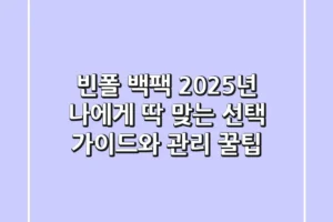 빈폴 백팩, 2025년 나에게 딱 맞는 선택 가이드와 관리 꿀팁