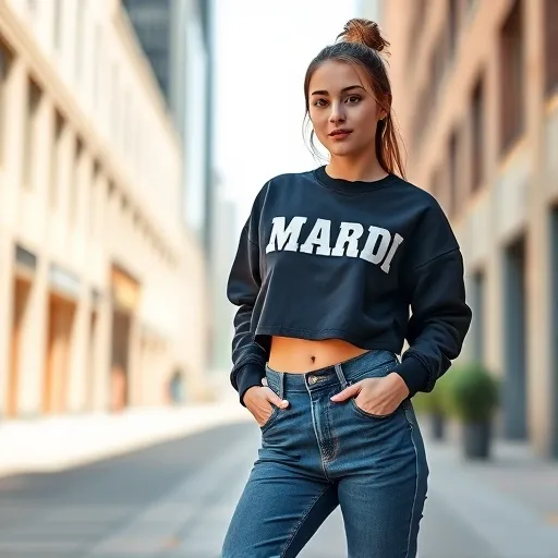 크롭 기장별 스타일링 노하우: 내게 맞는 마르디 크롭 맨투맨 핏은?