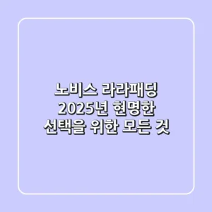 노비스 라라패딩, 2025년 현명한 선택을 위한 모든 것