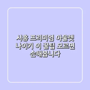 시흥 프리미엄 아울렛 나이키, 이 꿀팁 모르면 손해봅니다