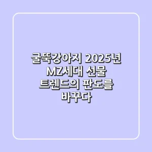 굴뚝강아지, 2025년 MZ세대 선물 트렌드의 판도를 바꾸다!