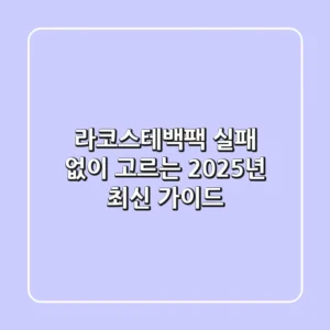 라코스테백팩, 실패 없이 고르는 2025년 최신 가이드