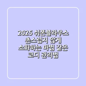 2025 쉬폰블라우스, 촌스럽지 않게 소화하는 마법 같은 코디 & 관리법!