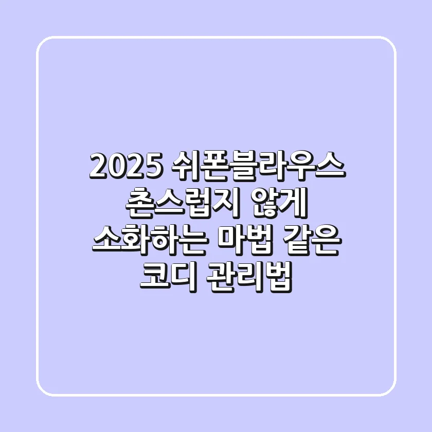 2025 쉬폰블라우스, 촌스럽지 않게 소화하는 마법 같은 코디 & 관리법!