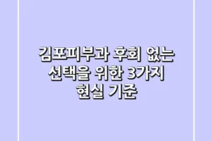 김포피부과, 후회 없는 선택을 위한 3가지 현실 기준