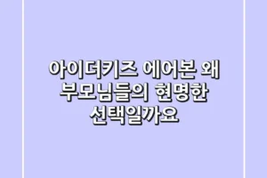 아이더키즈 에어본, 왜 부모님들의 현명한 선택일까요?