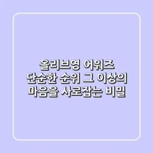 올리브영 어워즈, 단순한 순위 그 이상의 ‘마음’을 사로잡는 비밀